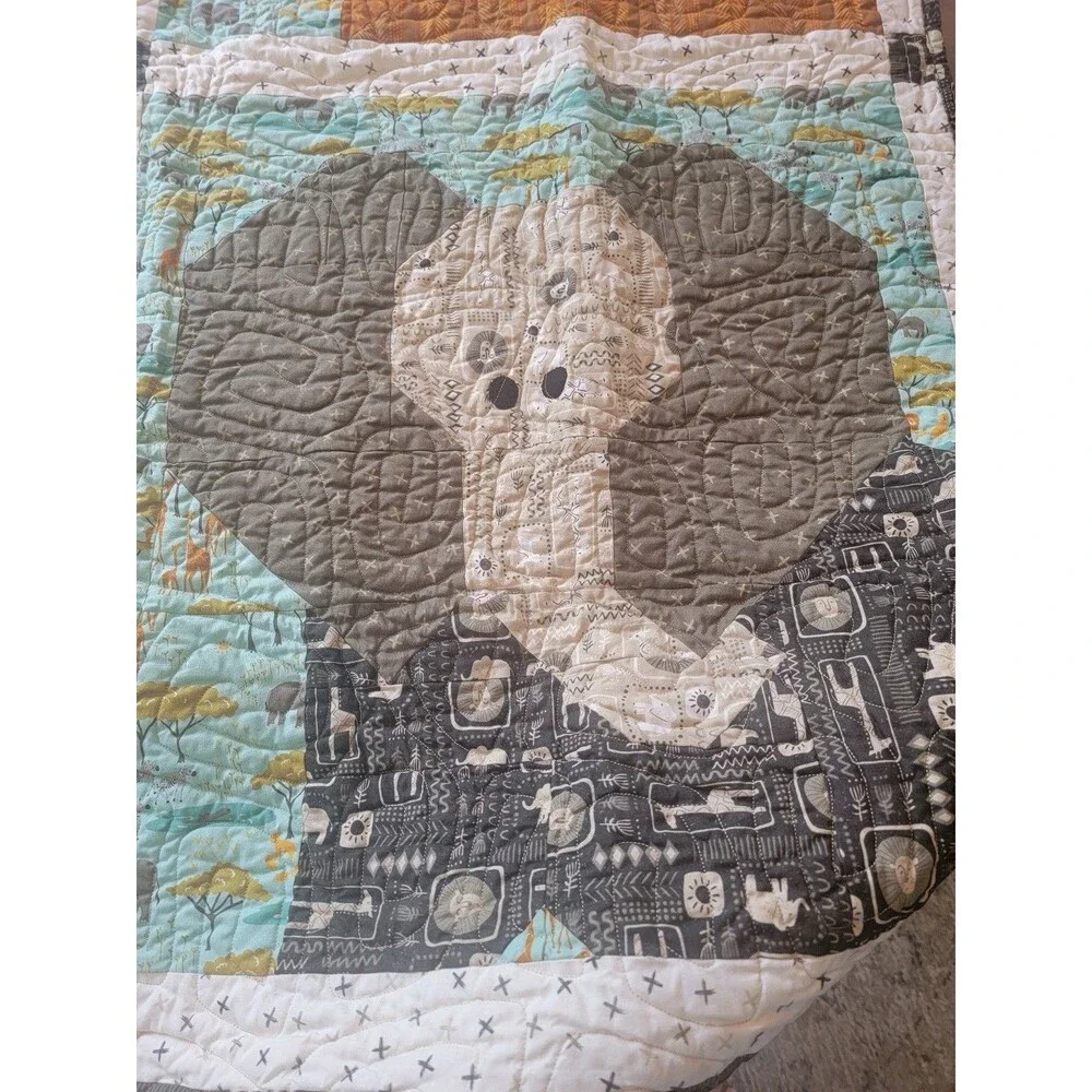 Handmade Quilt Quilted Safari Theme Multicolor Unisex Bedding